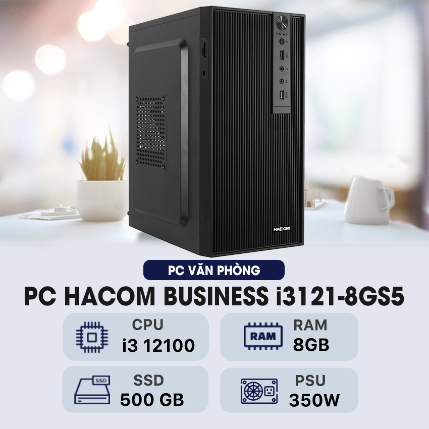 PC HACOM BUSINESS i3121-8GS5 (i3 12100/H610/8GB RAM/500GB) - Hình 1