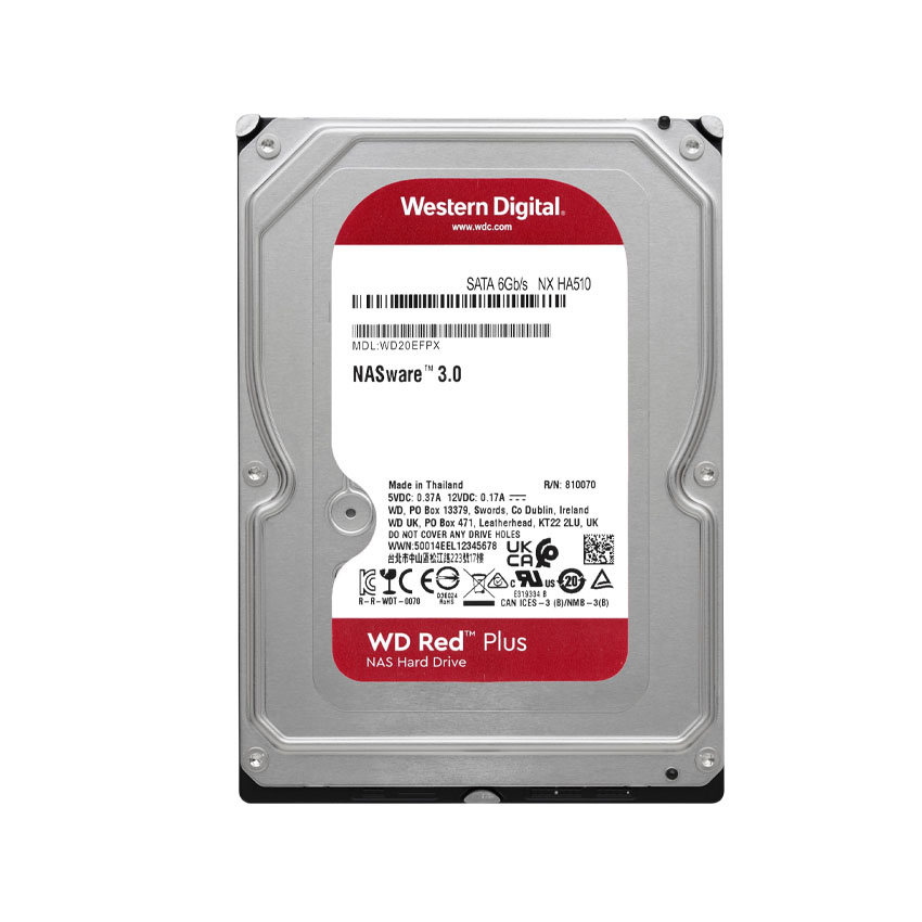 Ổ CỨNG HDD WD 8TB RED PLUS 3.5 INCH, 5640RPM, SATA, 128MB CACHE (WD80EFPX)