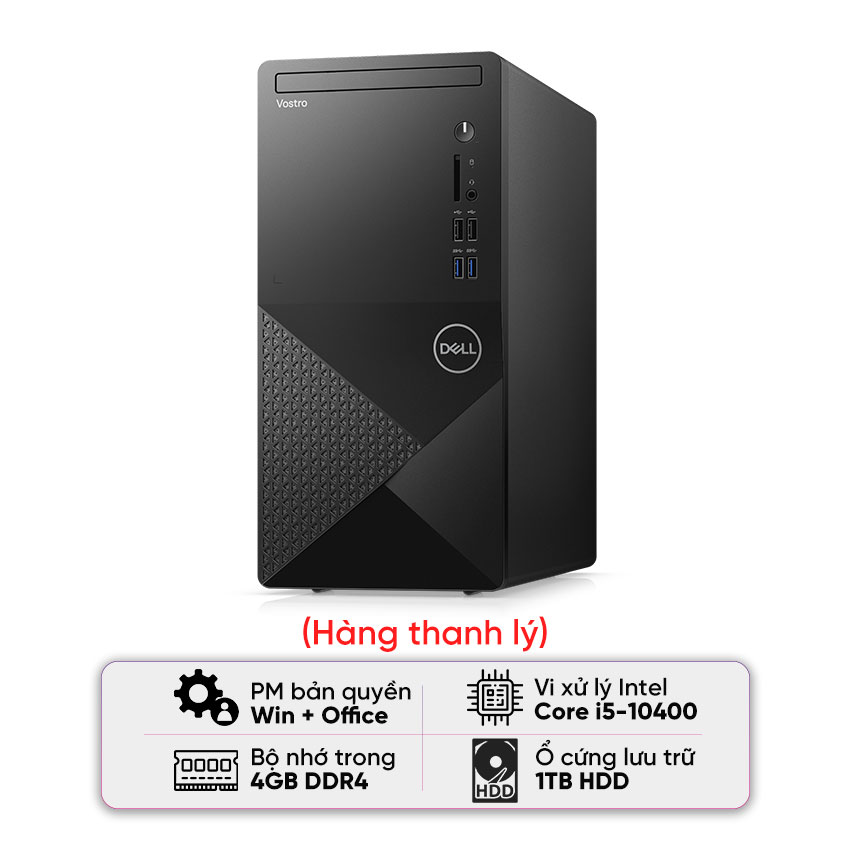 PC Dell Vostro 3888 MT (i5-10400/4GB RAM/1TB HDD/DVD/WL+BT/K+M/Office/Win11) (RJMM6D2)