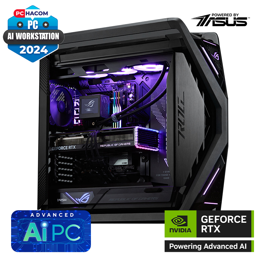 PC HACOM AI Advanced H1 (GeForce RTX 4090/i9-14900k/Z790/64GB RAM/2TB SSD/1600W) ( POWER BY ASUS )