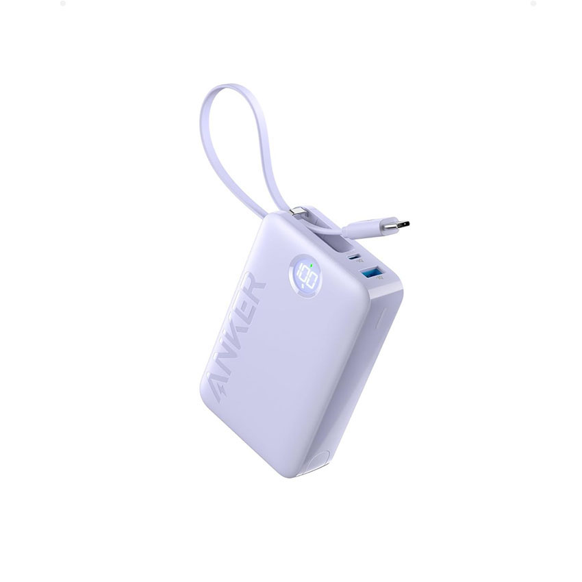 Pin Sạc dự phòng Anker 335 1C1A 22.5W 20000mah (Built-In USB-C Cable) A1647 - Màu Tím - Hình 1