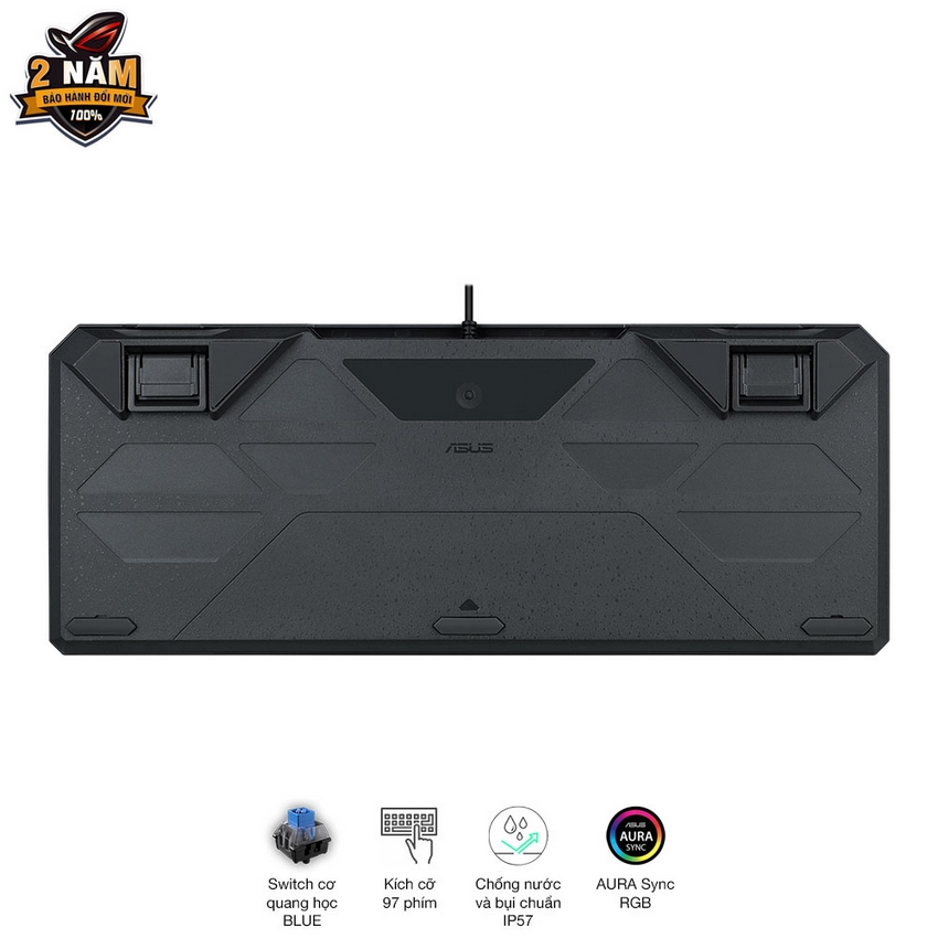 Bàn phím cơ Asus TUF K3 Gen II Black (USB/Optical Blue Switch/ABS/RGB)