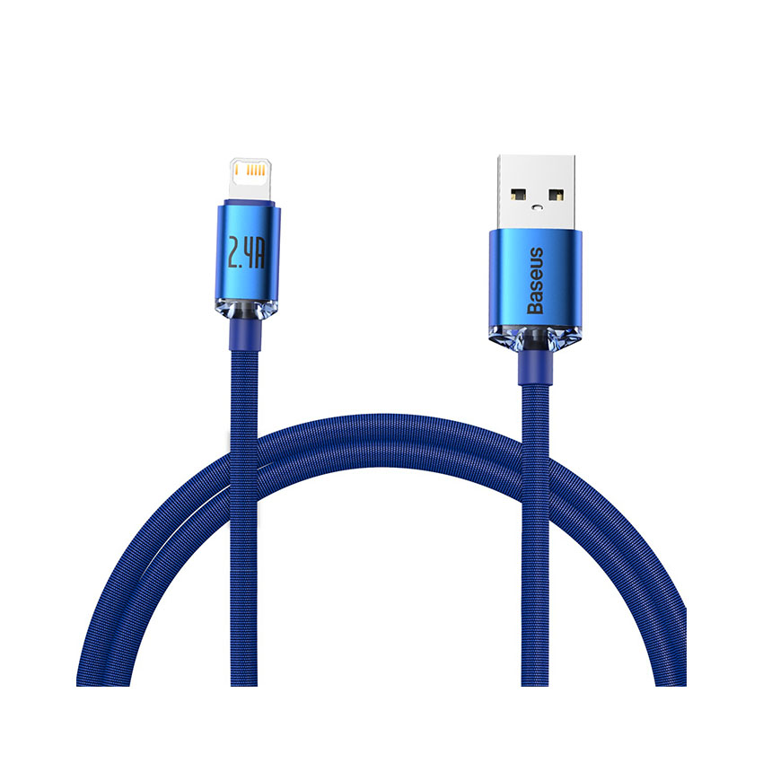 CÁP BASEUS CRYSTAL SHINE USB-A TO LIGHTNING 1.2M BLUE