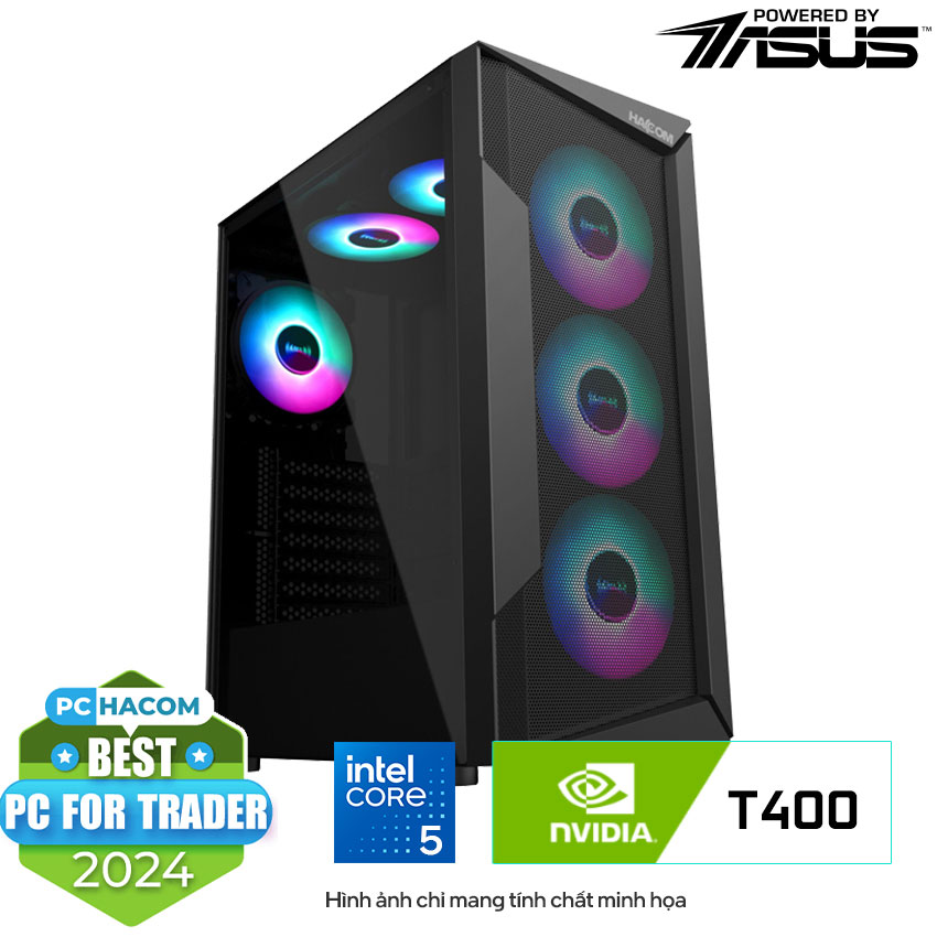 PC HACOM Trader T008 (i5-12400F/B760/16GB RAM/512GB SSD/2x Nvidia T400 4GB/550W)