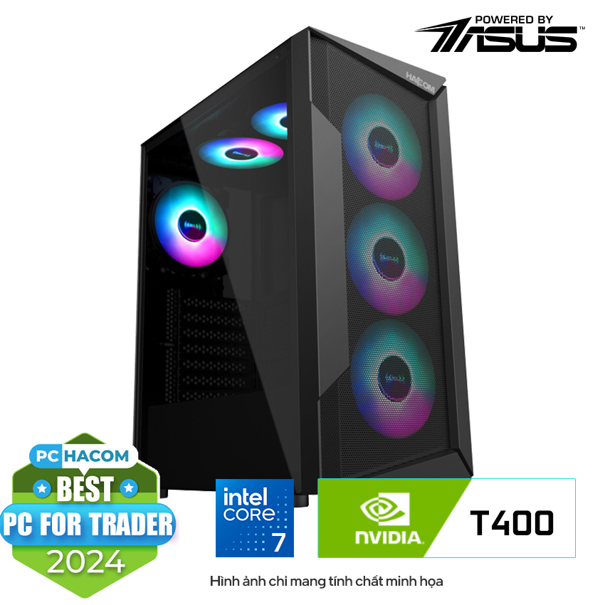 PC HACOM Trader T009 (i7-12700F/B760/16GB RAM/512GB SSD/2x Nvidia T400 4GB/550W)