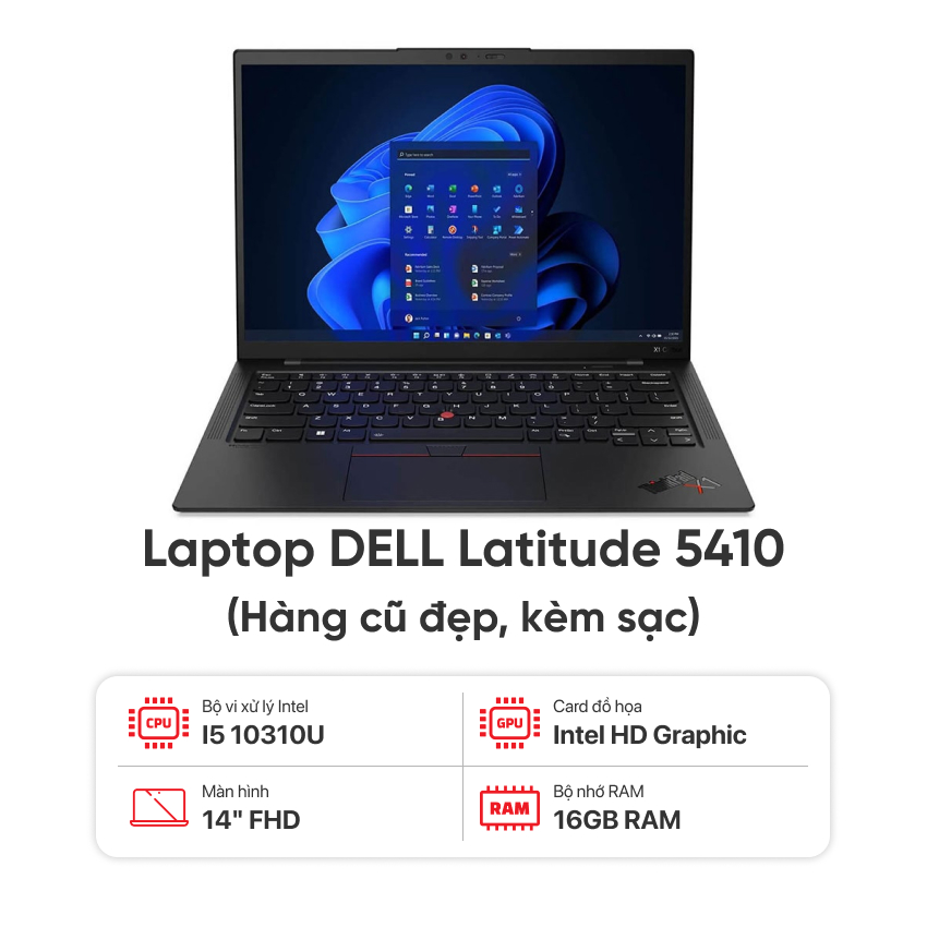 LAPTOP LENOVO THINKPAD X1 CARBON GEN 8 / I5 10310U / 16GB RAM / 256GB SSD / MÀN 14 INCH FHD / KÈM SẠC - HÀNG CŨ ĐẸP