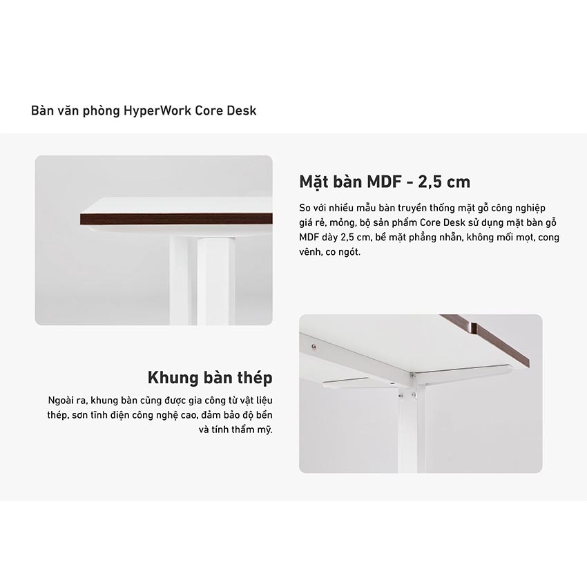 Mặt bàn gỗ MDF 1m4 HyperWork Core Desk HPW