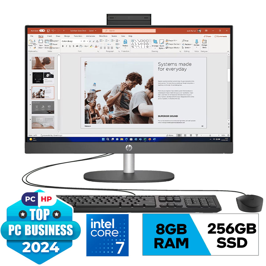 PC HP PROONE 240 G10 AIO (8W8K2PA) ( I7-1355U/8G/256GSSD/23.8FHD/IPS/WL/BT/KB/M/W11SL/ĐEN)