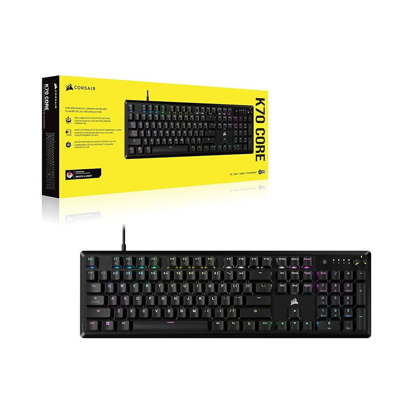 Bàn phím gaming Corsair K70 CORE-BLK-CRSR MX-RGB (CH-910971E-NA) - Hình 2