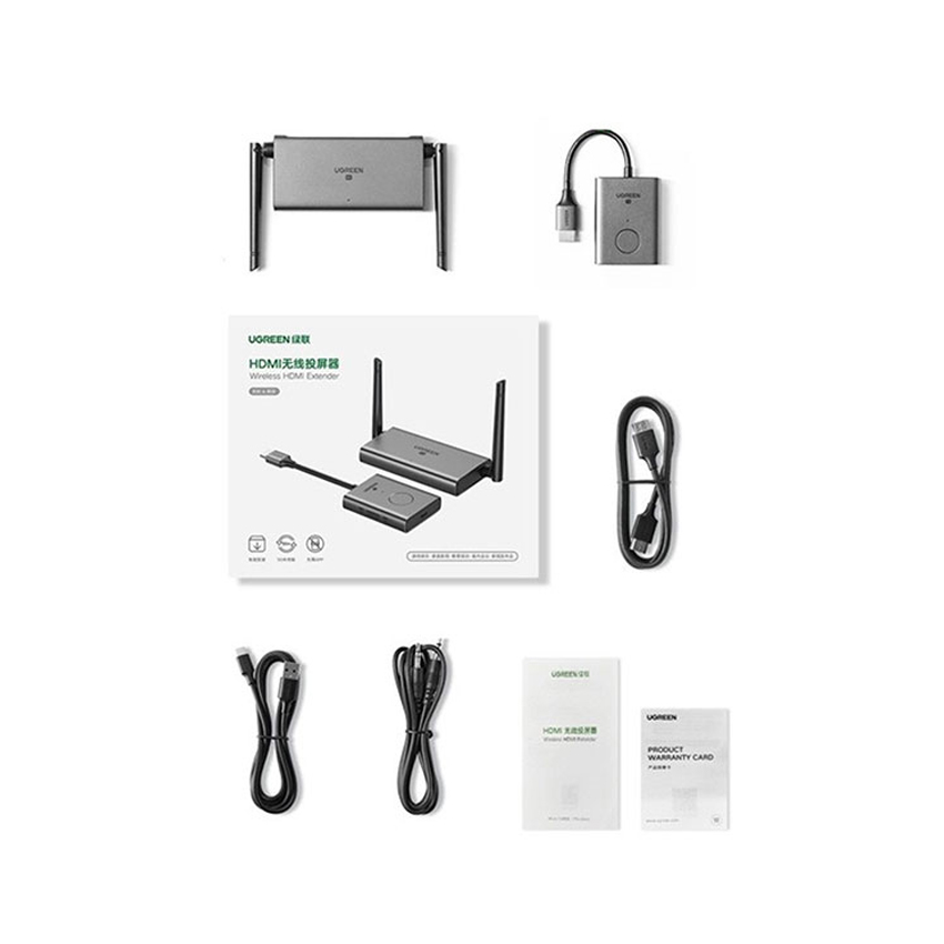 Bộ phát nhận tín hiệu HDMI+VGA không dây 50m 1080p@60hz sóng 5Ghz Ugreen 50633A - Hình 2