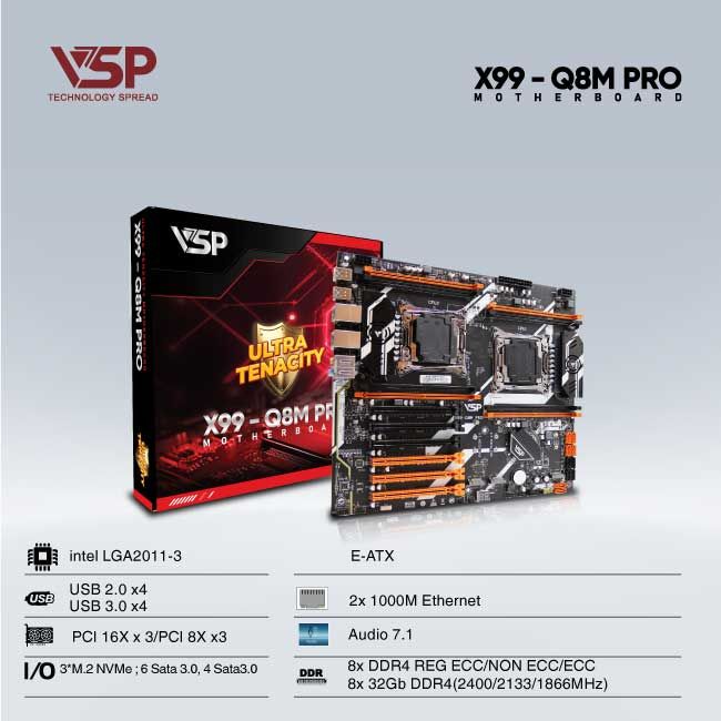 MAINBOARD VSP X99 - Q8M PRO