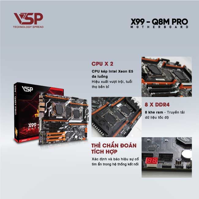 MAINBOARD VSP X99 - Q8M PRO