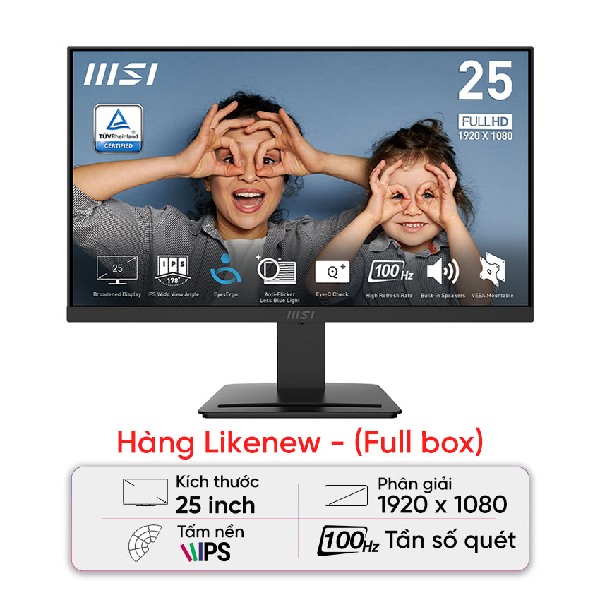 Màn hình MSI PRO MP253 (24.5 inch/FHD/IPS/100Hz/1ms/Loa) - Likenew (Full box)