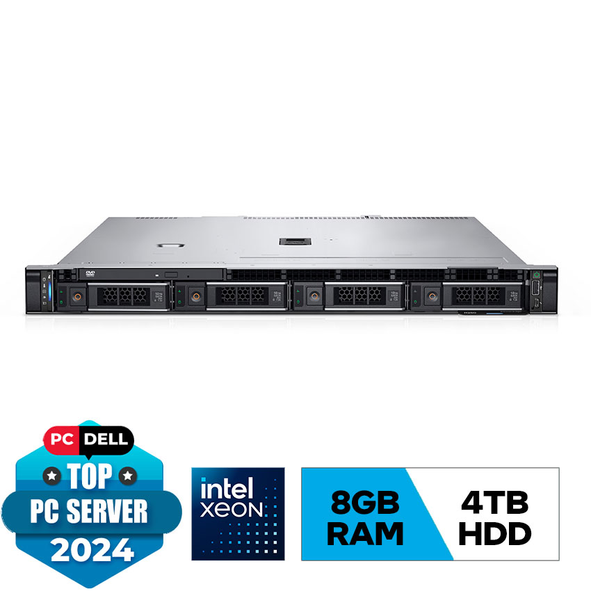 Server Dell PowerEdge R250 E-2324G/ 8GB DDR4 UDIMM, 3200MT/ 4TB HDD/ iDRAC9/PERC H755/BC5720DP/450W/No OS -42SVRDR250-04A