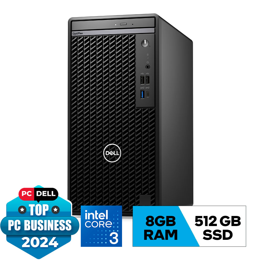 PC Dell Optiplex 7020 Tower (i3 14100 8GB RAM DDR5/512GB SSD/ K+M/Ubuntu/Đen) (M7020-14100-08512U)