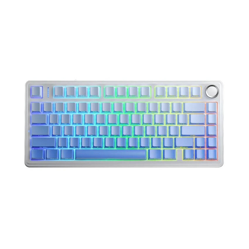 Bàn phím cơ gaming AULA F75/F75 Pro (3 Mode/ Trắng + Xanh dương Gradient/ Star Vector switch) - Hình 1