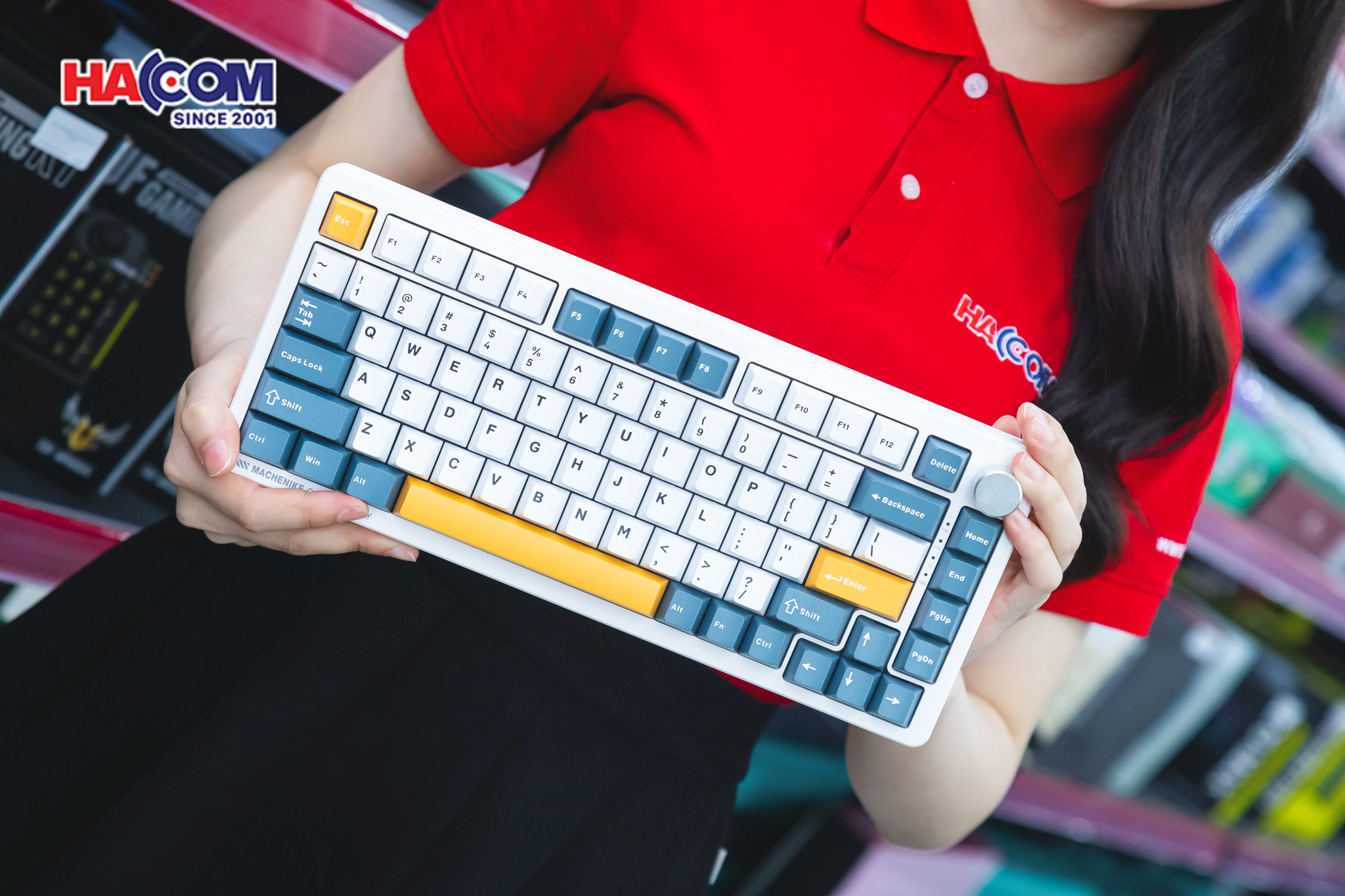 Bàn phím Machenike K600-B82W Tri-mode RGB GR Silver Switch (Màu Trắng)
