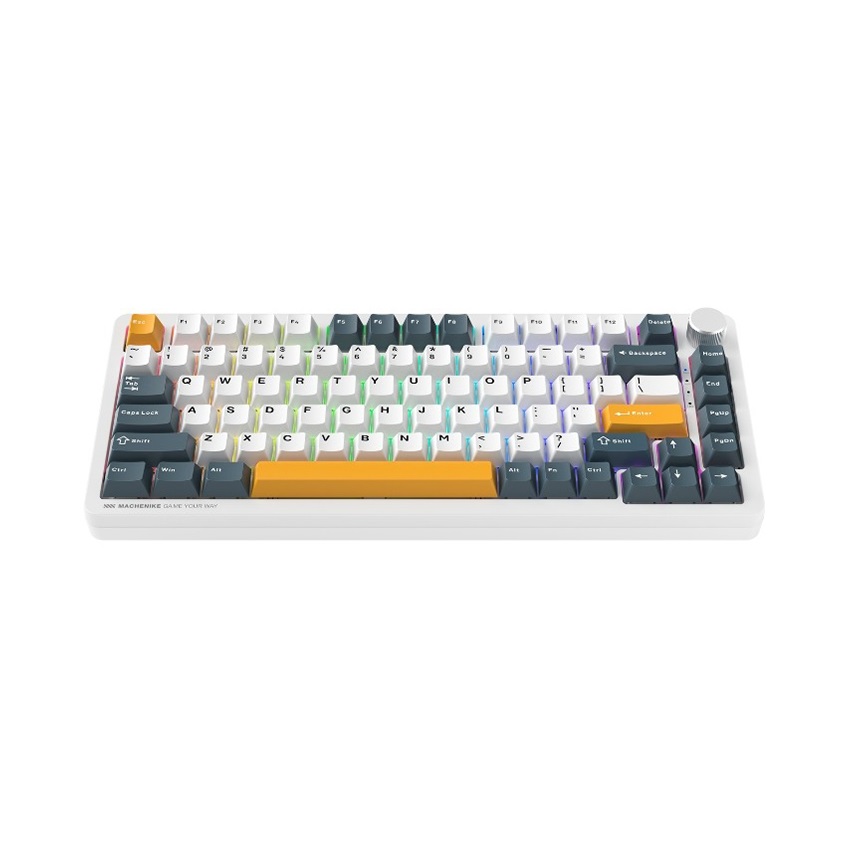 Bàn phím Machenike K600-B82W Tri-mode RGB GR Silver Switch (Màu Trắng) - Hình 2