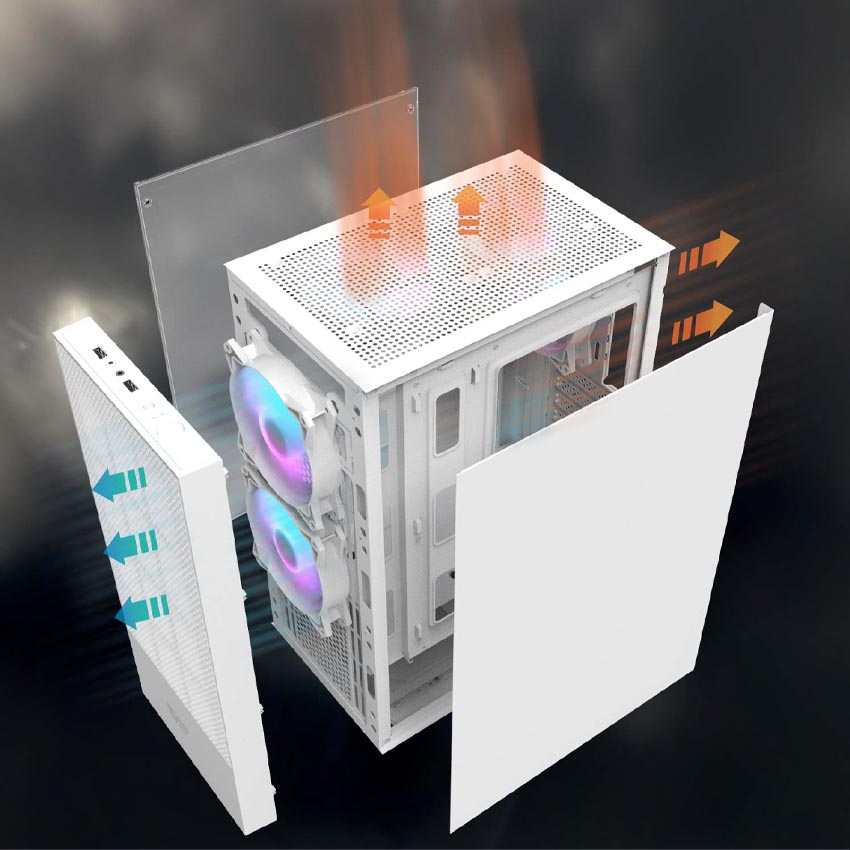 Vỏ case máy tính DarkFlash A290 White (Mid Tower/ Màu Trắng) - Cũ đẹp (Tray) - Hình 3