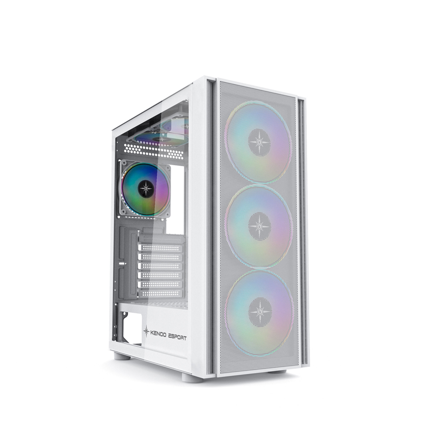 Vỏ case KENOO ESPORT EM700- 3F - Trắng  (E-ATX/Mid Tower/3 Quạt)  - Hình 1
