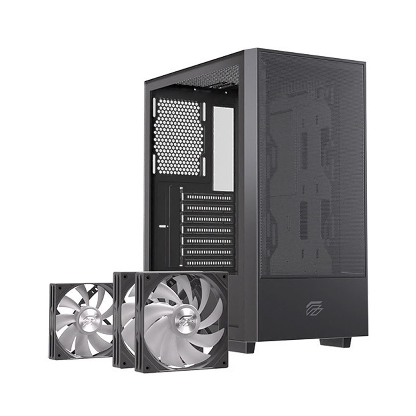 Vỏ Case EINAREX P100 RGB Black (ATX/3 fan RGB) - Hình 1