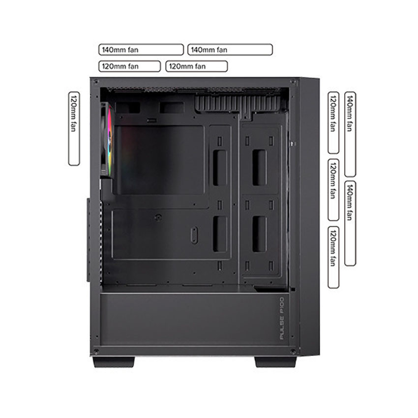 Vỏ Case EINAREX P100 RGB Black (ATX/3 fan RGB) - Hình 2