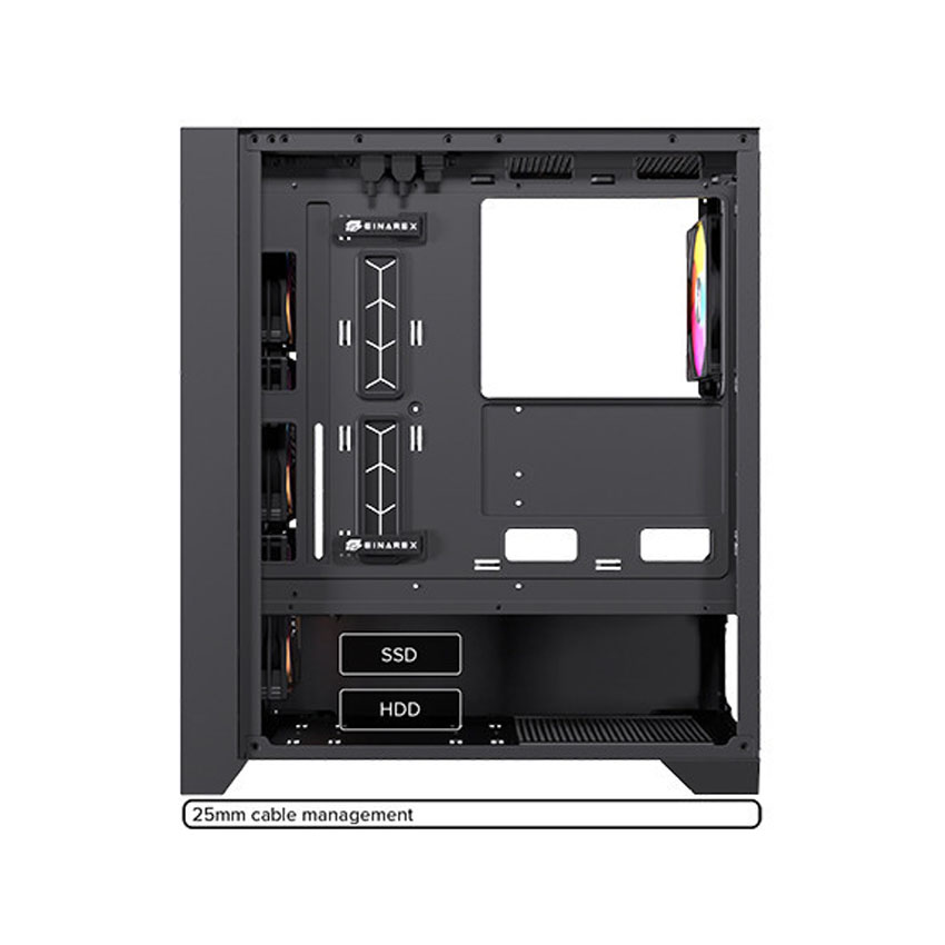 Vỏ Case EINAREX P600 RGB Black (ATX/4 fan RGB) - Hình 2