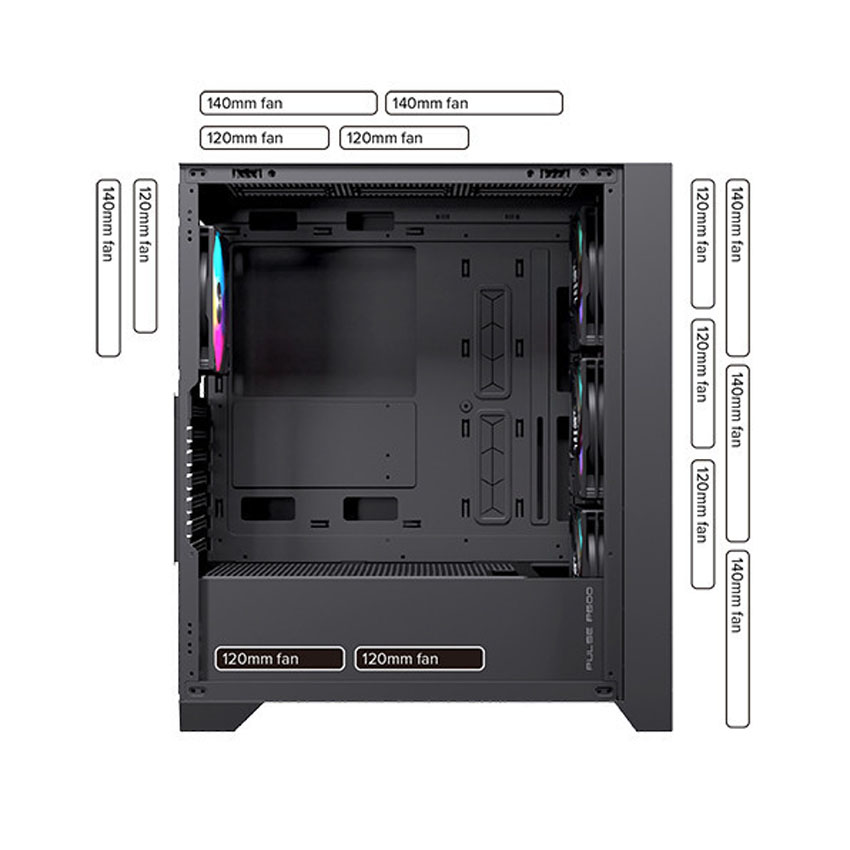Vỏ Case EINAREX P600 RGB Black (ATX/4 fan RGB) - Hình 3