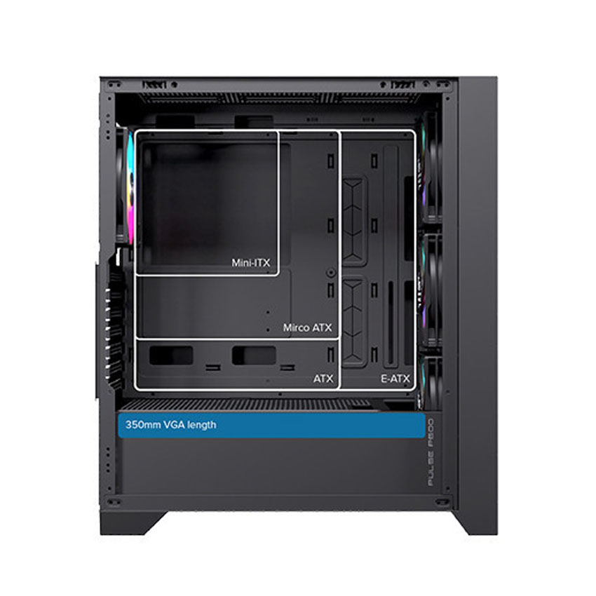 Vỏ Case EINAREX P600 RGB Black (ATX/4 fan RGB) - Hình 5