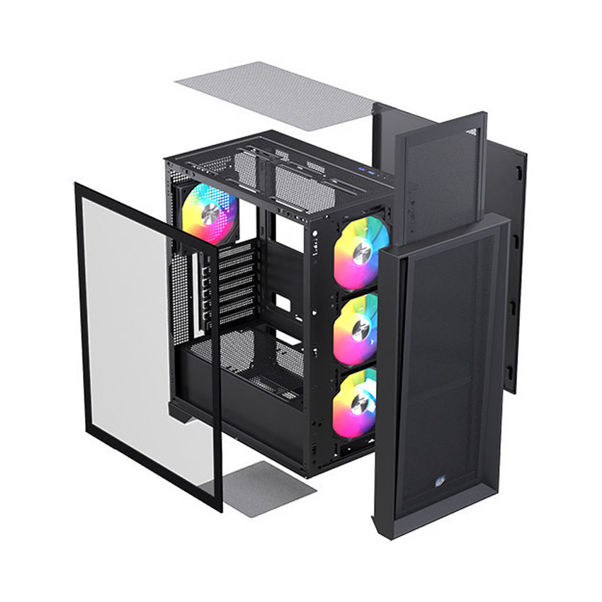 Vỏ Case EINAREX P600 RGB Black (ATX/4 fan RGB) - Hình 6