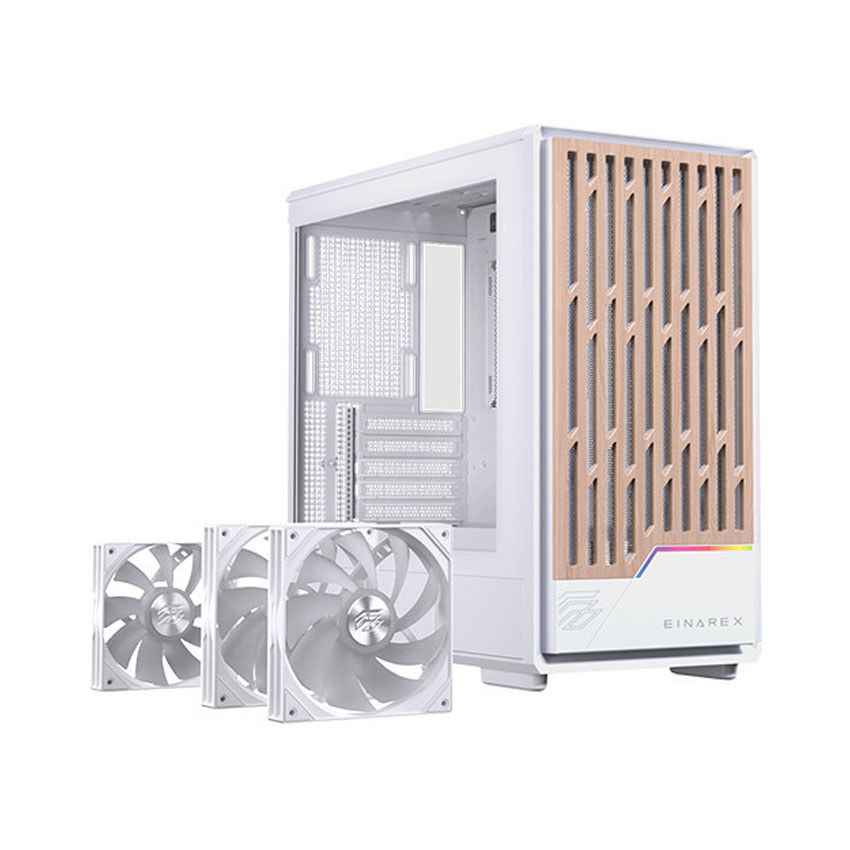 Vỏ Case EINAREX PM400 RGB White (mATX/3 fan RGB) - Hình 5