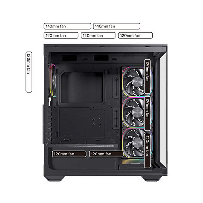 Vỏ Case EINAREX S700 RGB Black (ATX/4 fan RGB) - Hình 2