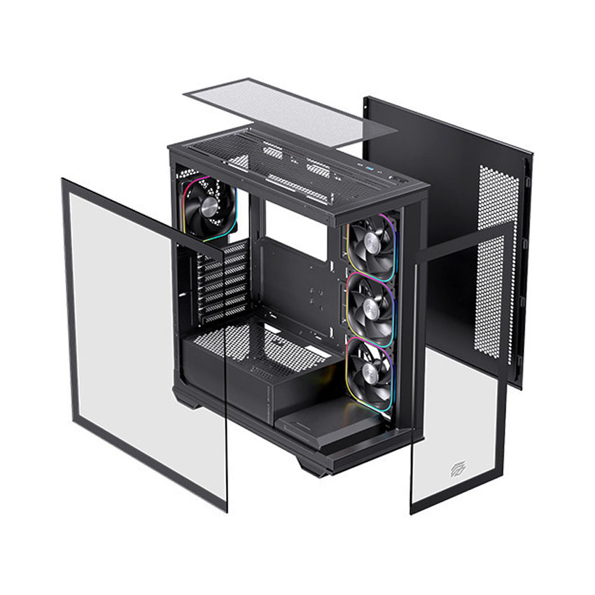 Vỏ Case EINAREX S700 RGB Black (ATX/4 fan RGB)