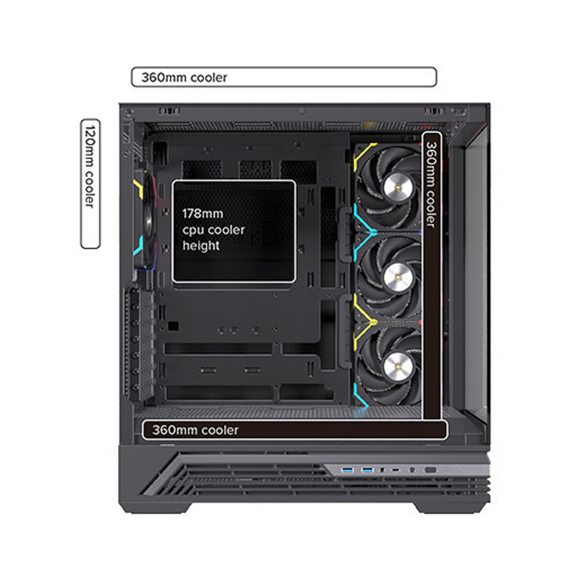Vỏ Case EINAREX S800 RGB Black  (ATX/4 fan RGB) - Hình 4