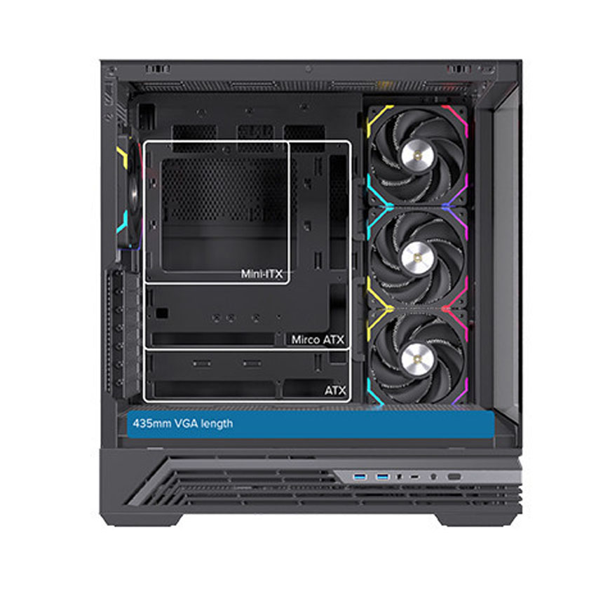 Vỏ Case EINAREX S800 RGB Black  (ATX/4 fan RGB) - Hình 5
