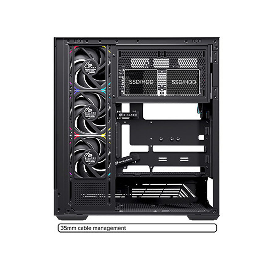 Vỏ Case EINAREX S800 RGB Black  (ATX/4 fan RGB) - Hình 2