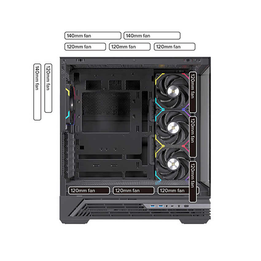 Vỏ Case EINAREX S800 RGB Black  (ATX/4 fan RGB) - Hình 3