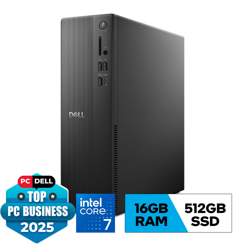 PC Dell Tower ECS1250 (i7 14700 /1*16GB RAM DDR5/512GB SSD/WL+BT/Keyboard Copilot AI+Mouse/180W PSU/Win11) (DT-14700-16-512G) chính hãng