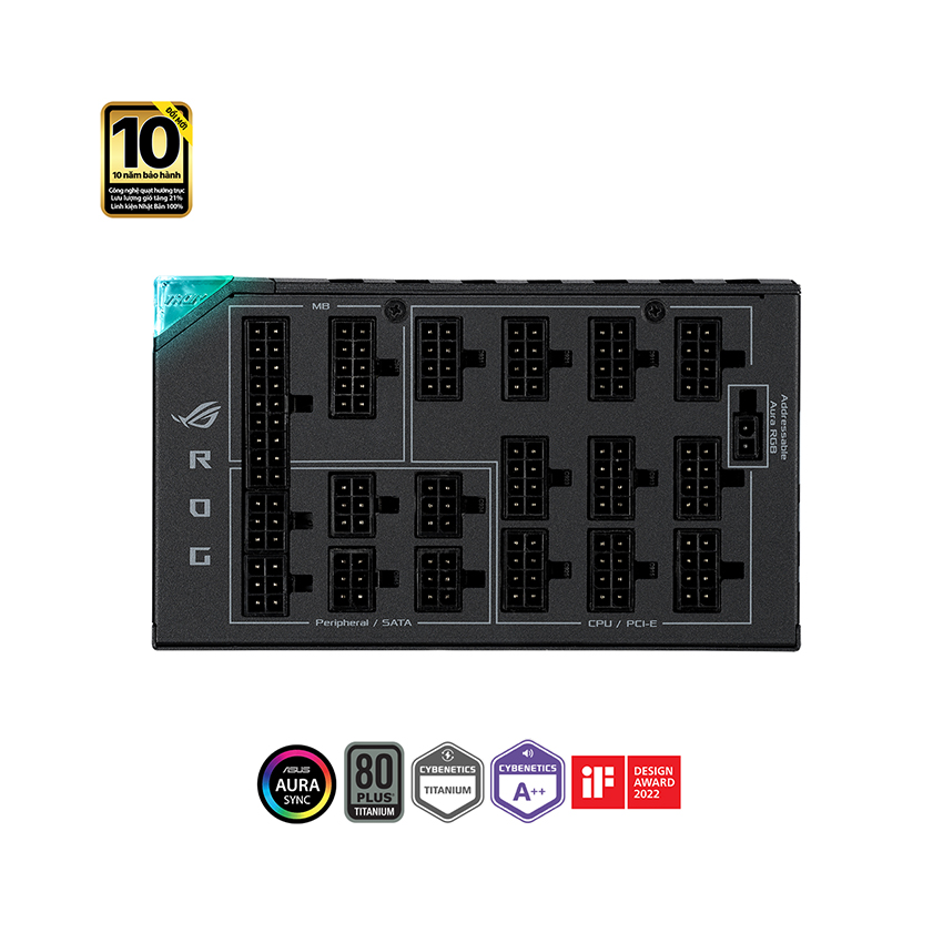 Nguồn  ASUS ROG THOR - 1600T Gaming Titanium - 1600W ( Màu Đen/80 Plus Titanium / Full Modular) - Cũ - Hình 4