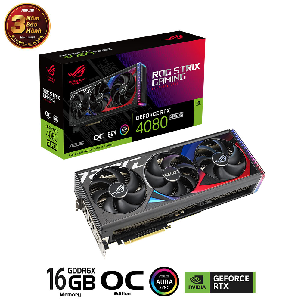 Card màn hình Asus ROG STRIX RTX 4080 SUPER-O16G-GAMING - Cũ đẹp (Tray) - Hình 2
