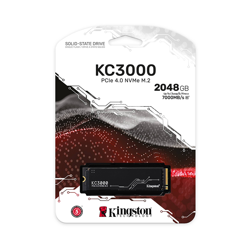 Ổ cứng SSD Kingston KC3000 2048GB NVMe M.2 2280 PCIe Gen 4 x 4 (Đọc 7000MB/s, Ghi 7000MB/s)-(SKC3000 - Hình 1