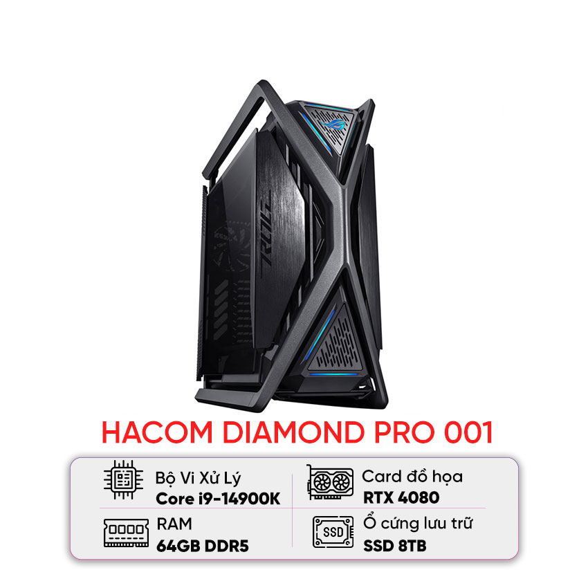 PC HACOM DIAMOND PRO 001 (I9 14900K/Z790/64GB RAM/8TB SSD/RTX 4080)