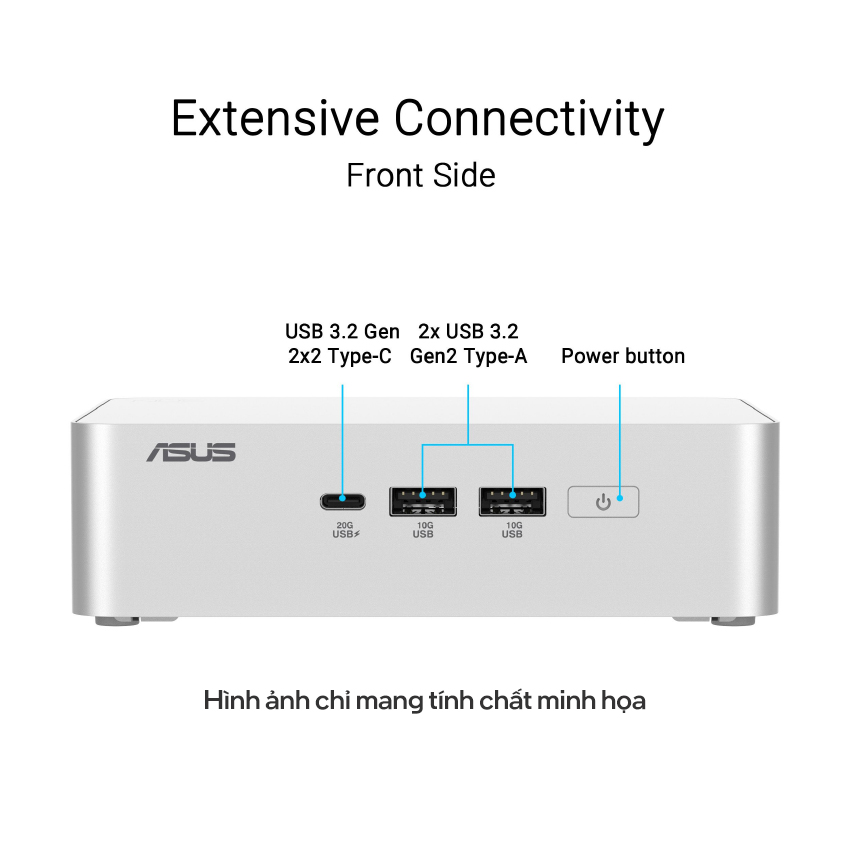 Bô Mini  PC Asus NUC 15 PRO (RNUC15CRSU500000I) Tall/ U5- 225H/2xDDR5-6400/2xNVMe/ 2x HDMI 2.1/2x Th - Hình 5