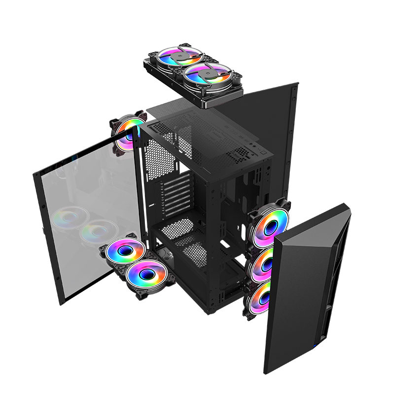 Vỏ case KENOO ESPORT S600 - Black   (Mid Tower / Màu Đen ) - Cũ đẹp (Tray) - Hình 4