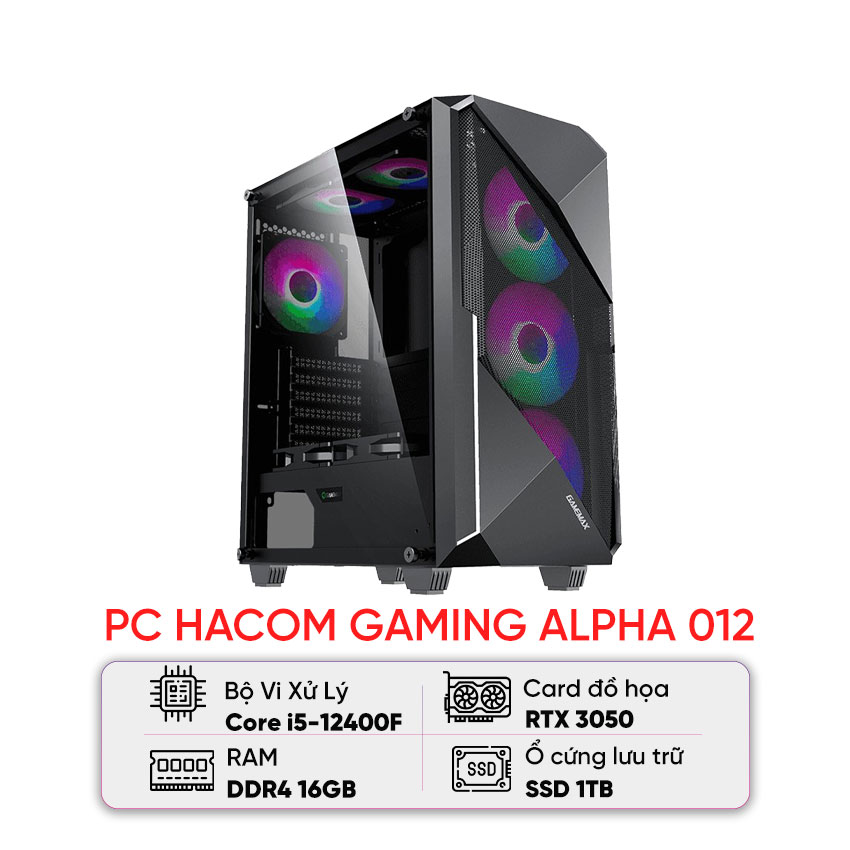PC HACOM GAMING ALPHA 012 (I5 12400F/B760M/16GB RAM/1TB SSD/RTX 3050 8GB) - Hình 1