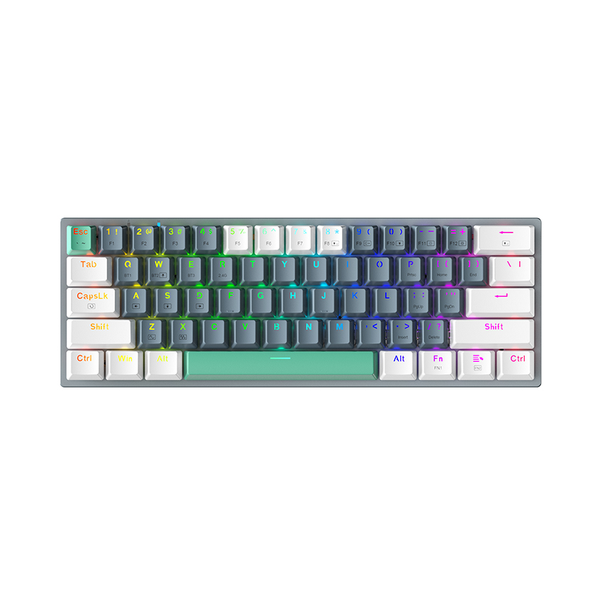 Bàn Phím Cơ Machenike K500-B61 Wireless Grey White Brown Switch Led RGB (Có dây/2.4G Wireless/Blueto - Hình 1