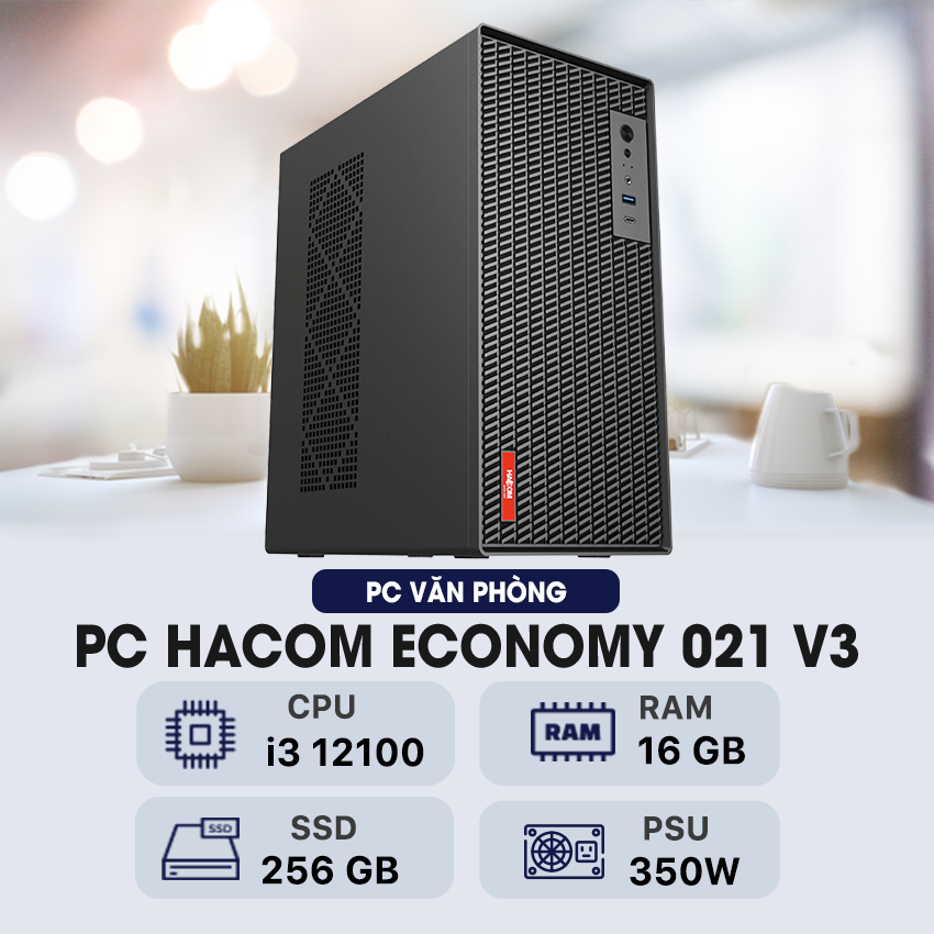 PC HACOM ECONOMY 021 V3 ( Intel i3 12100 / 16GB RAM / 256 GB SSD ) - Hình 1